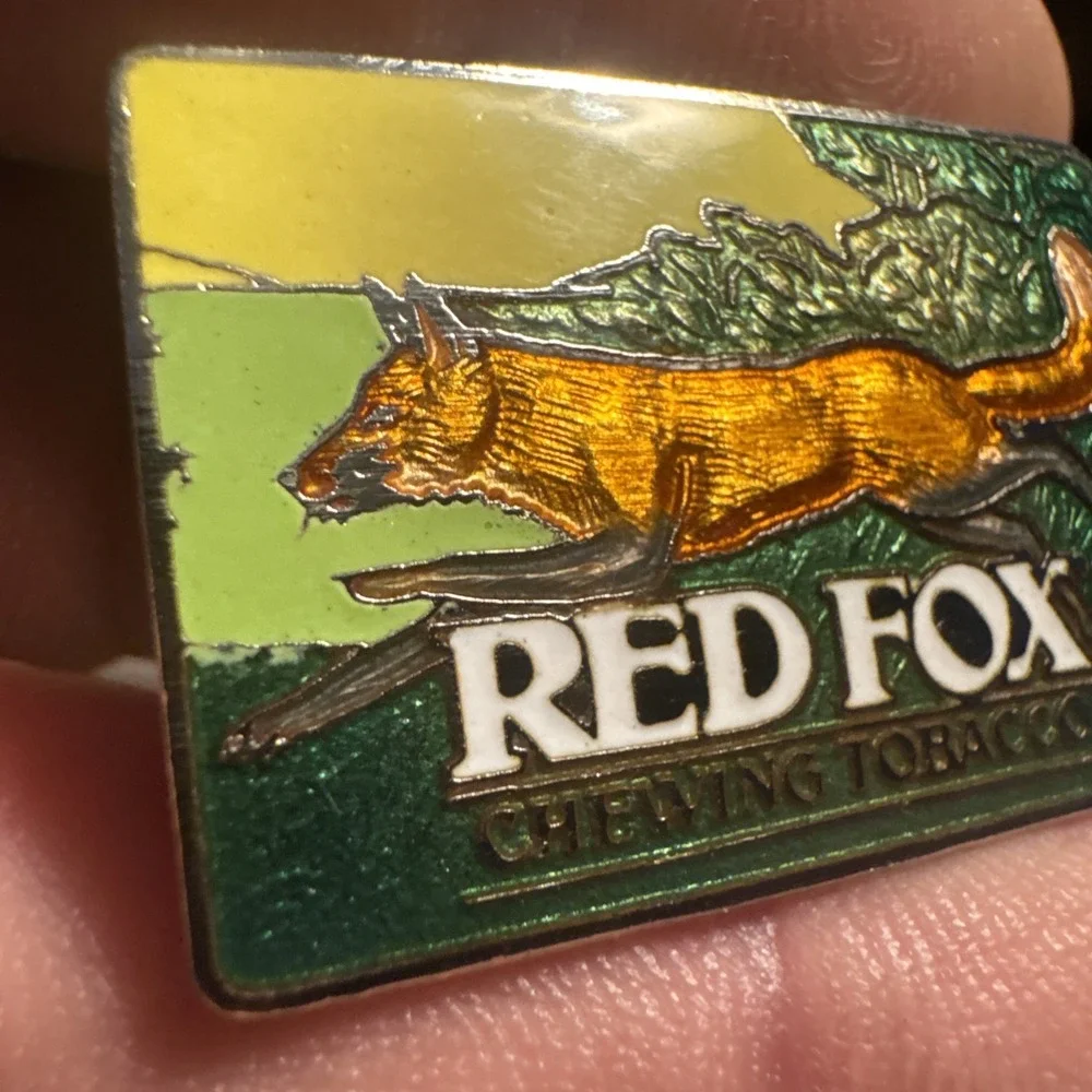 Vintage Red Fox Chewing Tobacco Coat Lapel Hat PIN Charm